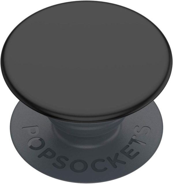 PopSockets : PopGrip Basic – Extendable base and grip for smartphones and tablets [Top Not Replaceable] – Black