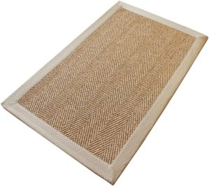 Natural Sisal Door Mat Indoor Hand-Woven Welcome Mat Entryway Non Slip Front Doormat Modern Home Decor Carpet Jute Dirt Trapper Rugs Floor Profile Commercial Layered Resist Dirt Rug,Yellow-50x80cm