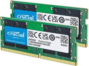 Crucial RAM 16GB Kit (2x8GB) DDR4 3200MHz CL22 (or 2933MHz or 2666MHz) Laptop Memory CT2K8G4SFRA32A
