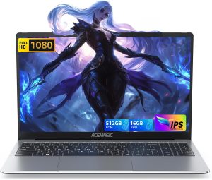 ACEMAGIC Laptop Computer 15.6 inch – Quad-Core Alder Lake N-97 Processor Up to 3.6GHz (Beat N 95) Notebook Laptops, 16GB Ram DDR4 512GB SSD Student Laptop, Support 1080P, TF Card, WiFi, BT5.0